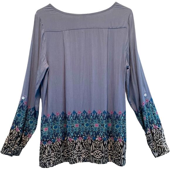Plenty by Tracy Reese Bohemian Blue Lightweight Tunic size Medium - Picture 2 of 9